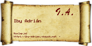 Iby Adrián névjegykártya